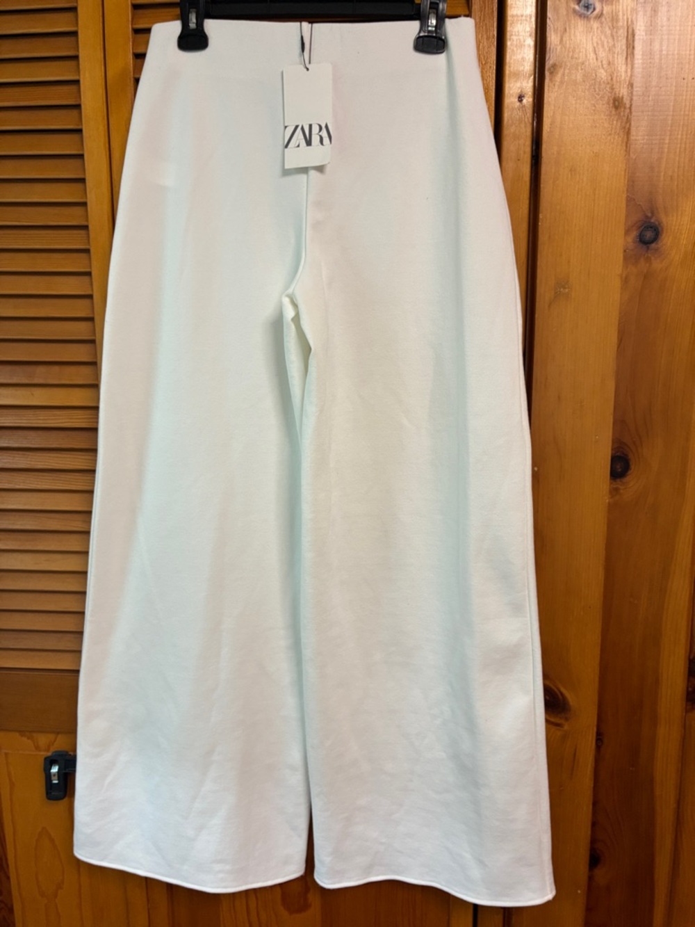 Zara Off-White Knit Top with Textured Weave rubber around waist length pop 41” - Picture 3 of 3